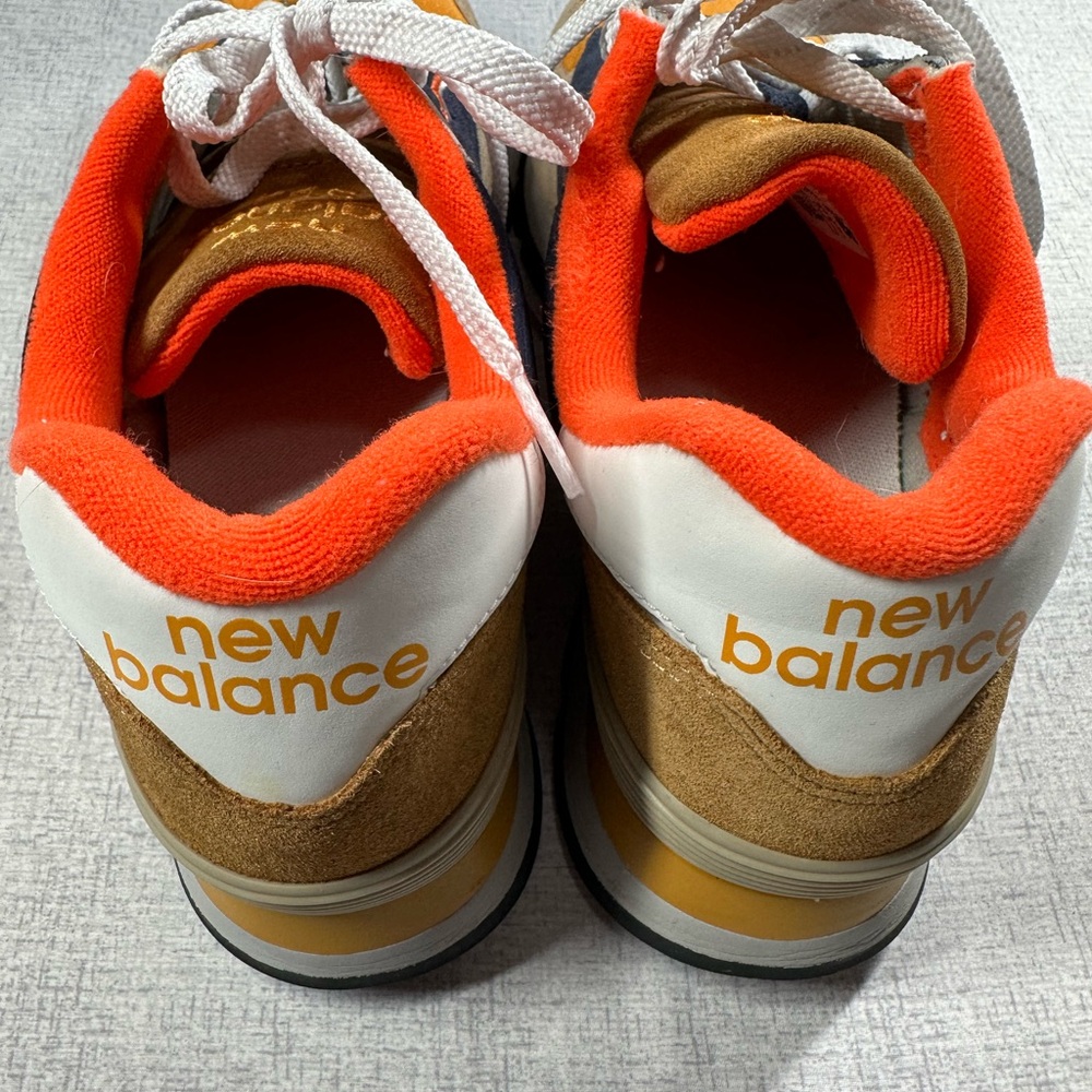 New Balance 574 with Orange and Tan Accents - Picture 5 of 8